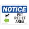 Signmission Sign, 7" H, Rigid Plastic, Pet Relief Area (Left Arrow) Sign, Landscape, L-17219 OS-NS-P-710-L-17219 - alternate 1
